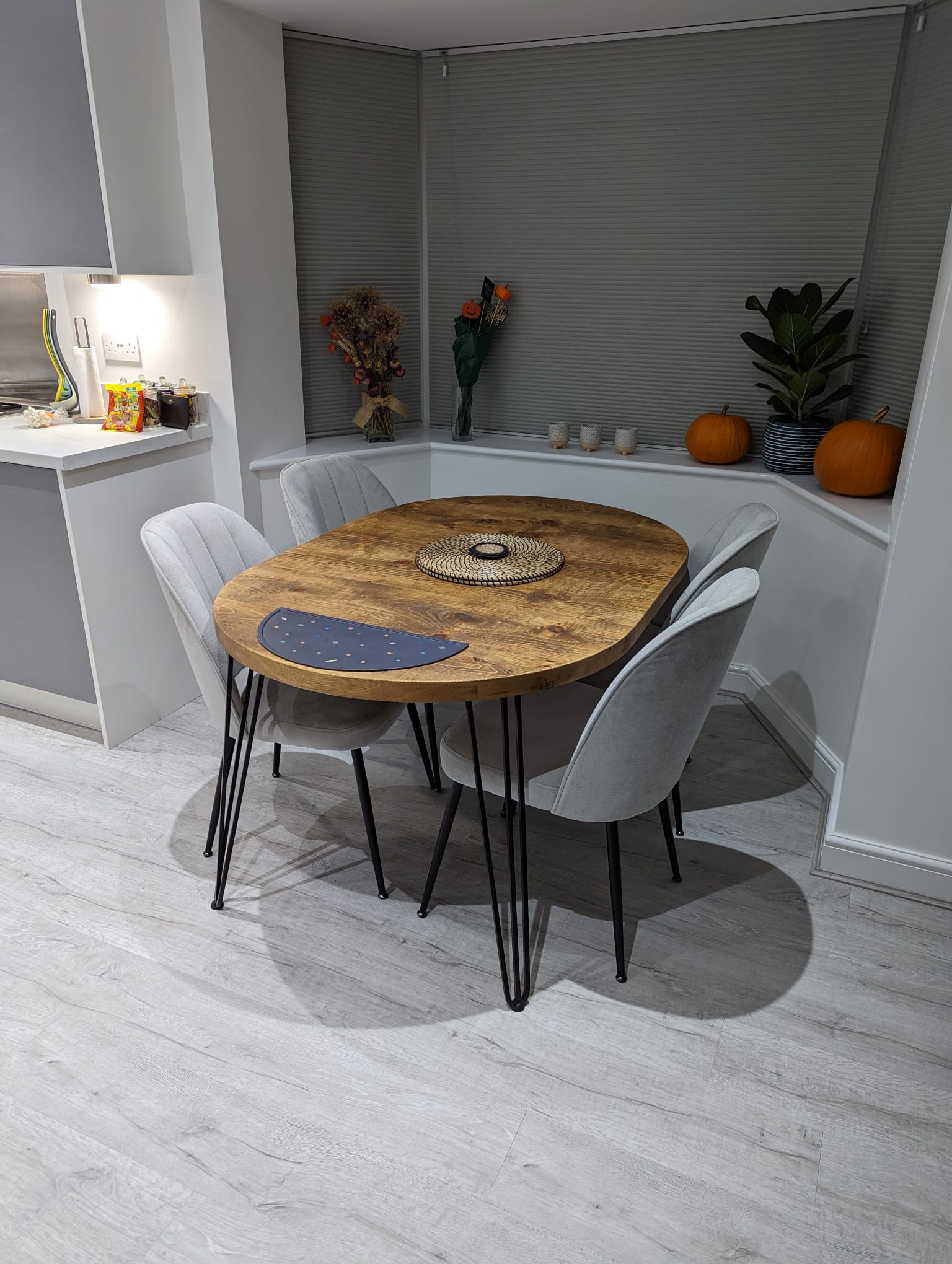 Extending round rustic dining table - The Grain Company Ltd