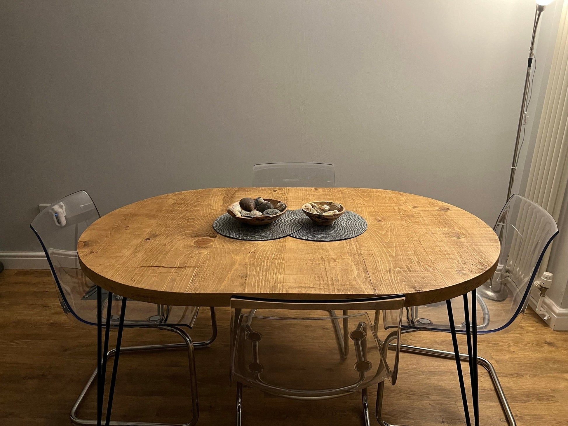 Extending round rustic dining table - The Grain Company Ltd
