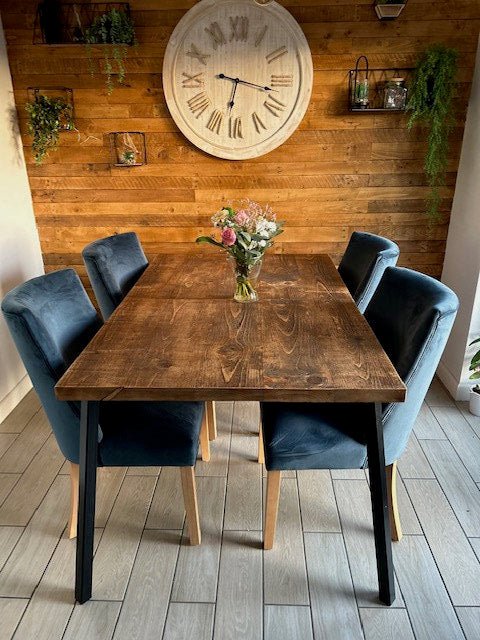 Extra large rustic dining table with steel legs - The Grain Company Ltd