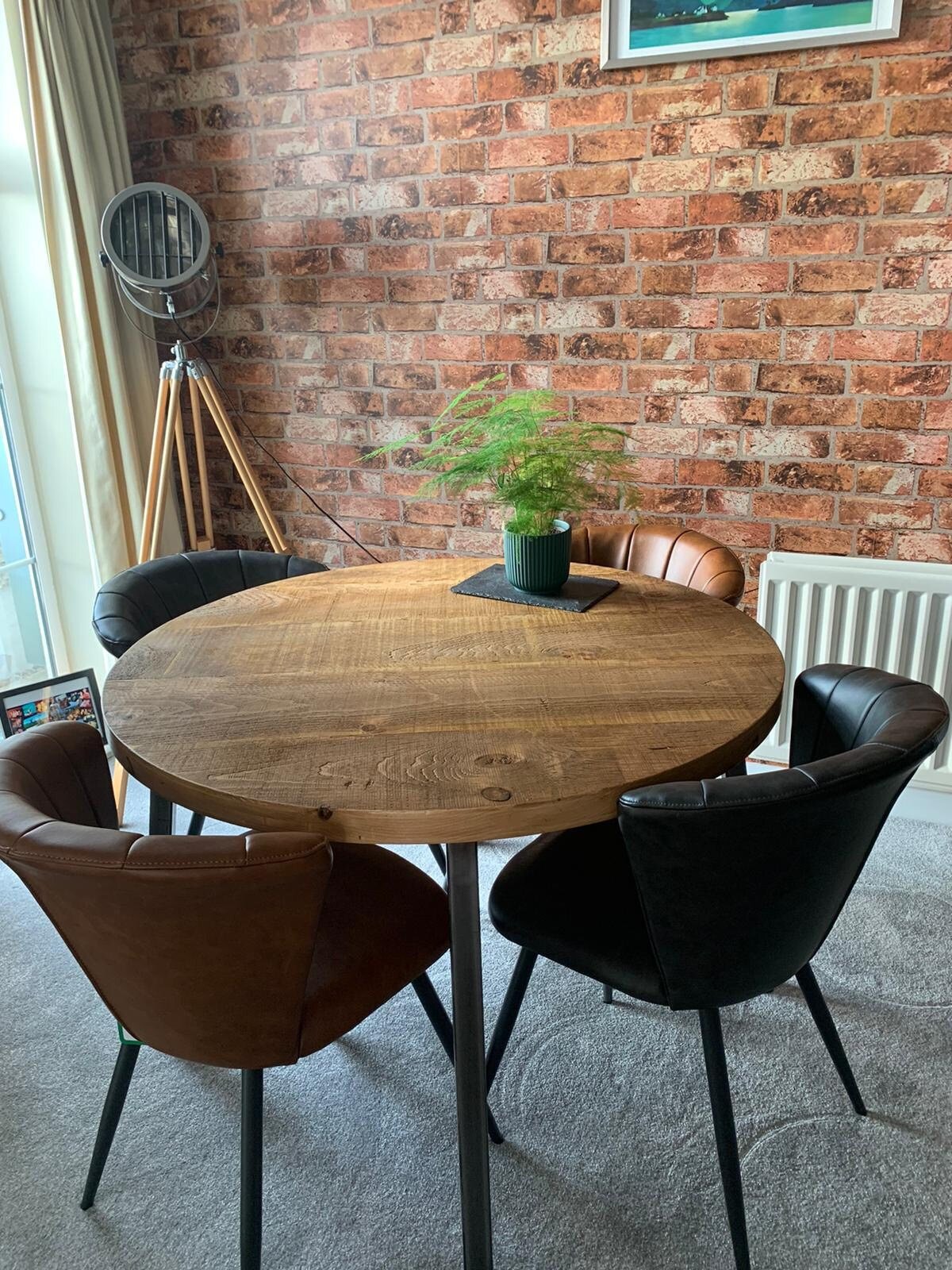 Round rustic dining table - featured in Vogue 2023 - The Grain Company Ltd