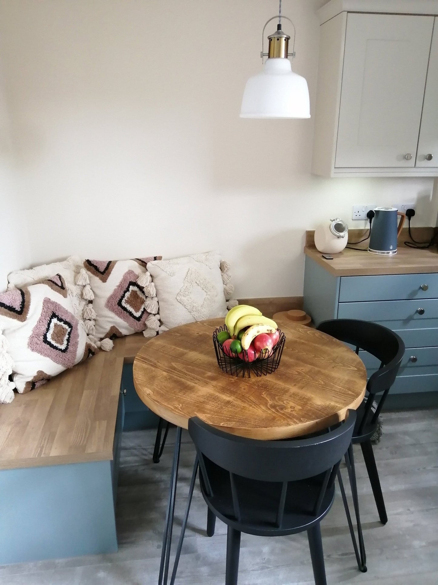 Round rustic dining table - featured in Vogue 2023 - The Grain Company Ltd