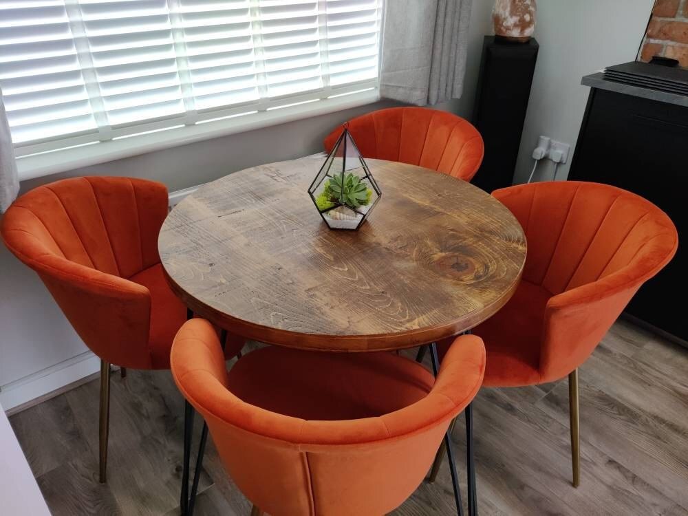 Round rustic dining table - featured in Vogue 2023 - The Grain Company Ltd