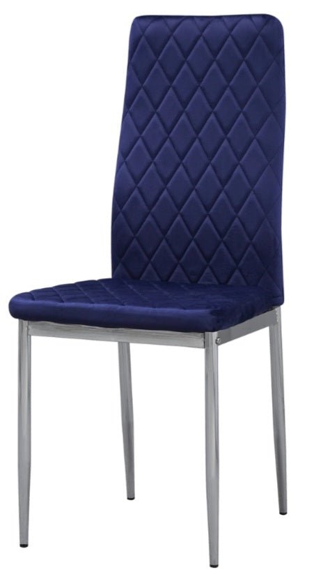 1Straight Back Plush Velvet Chair (Royal Blue)