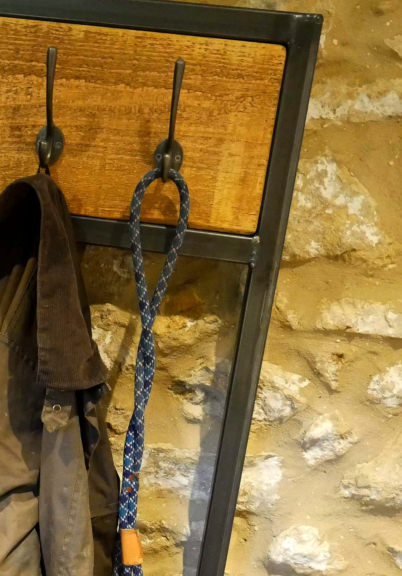 Rustic coat and shoe rack with seat - The Grain Company Ltd