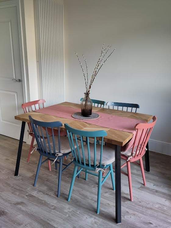 Solid oak 'Herringbone' extending dining table - The Grain Company Ltd
