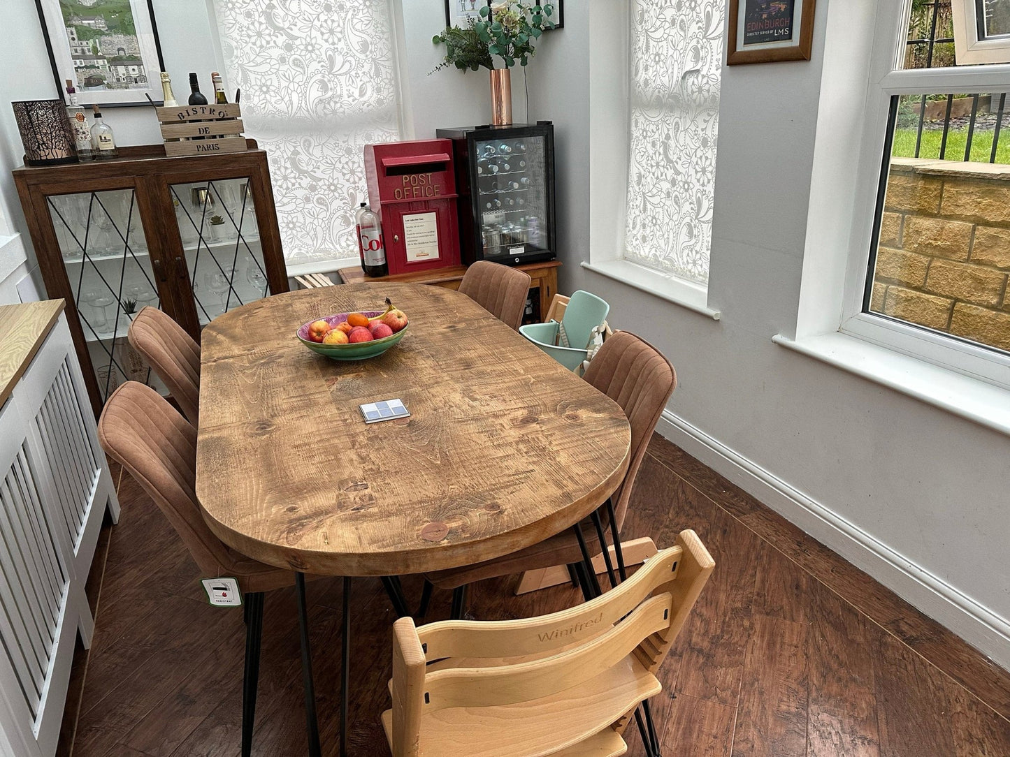 Extending oval rustic dining table - The Grain Company Ltd