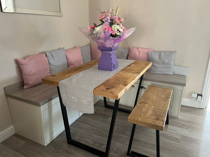 Extending rustic dining table - The Grain Company Ltd