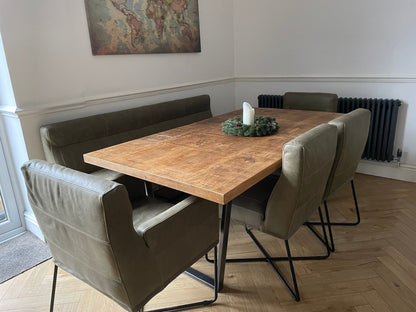 Extending rustic large dining table - The Grain Company Ltd