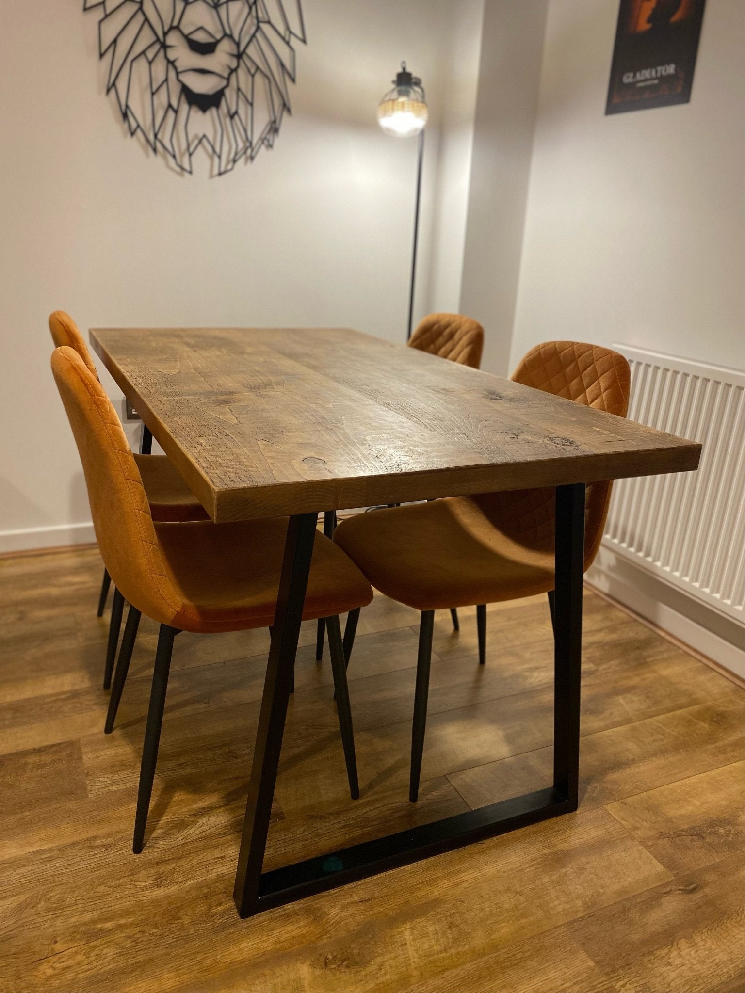 Extra Large Rustic Dining Table - 120 wide - The Grain Company Ltd