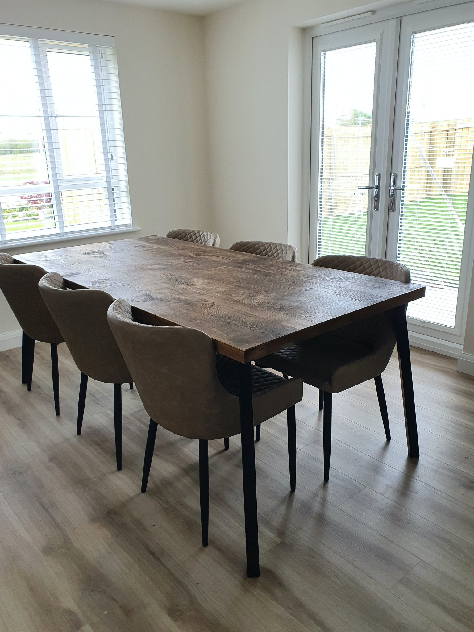 Extra Large Rustic Dining Table - 120 wide - The Grain Company Ltd