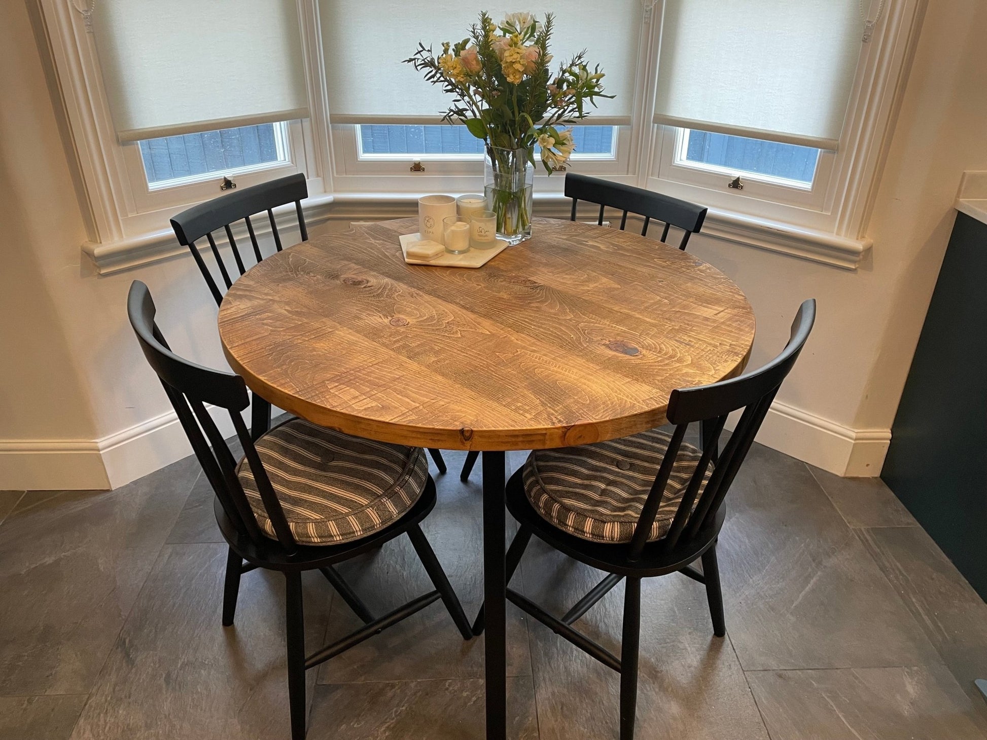 Large Round Rustic Dining Table - The Grain Company Ltd