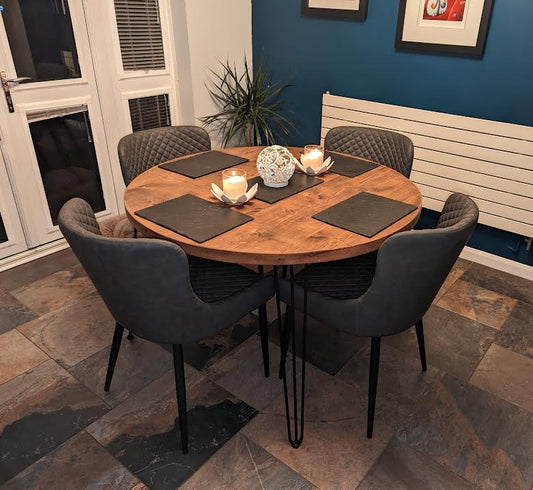 Large Round Rustic Dining Table - The Grain Company Ltd