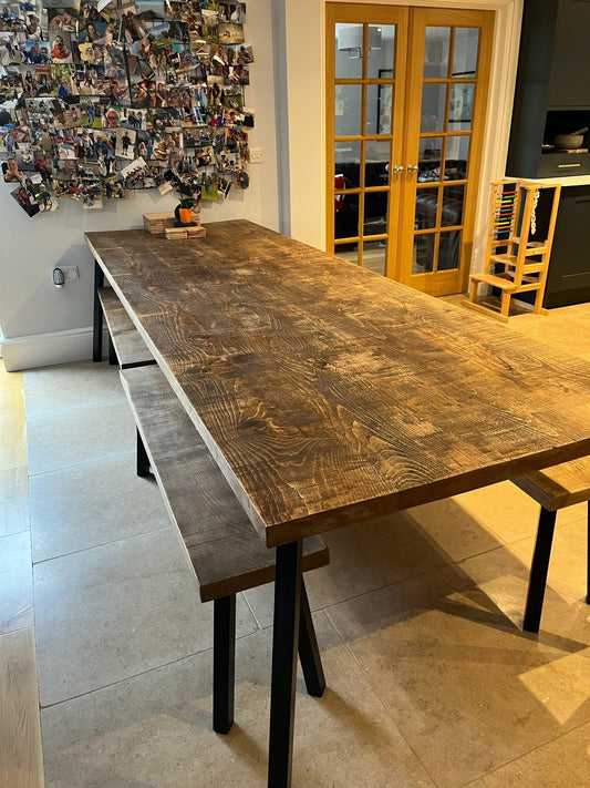 Rustic extra long large dining table - The Grain Company Ltd