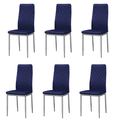 6 Straight Back Plush Velvet Chairs - The Grain Company Ltd