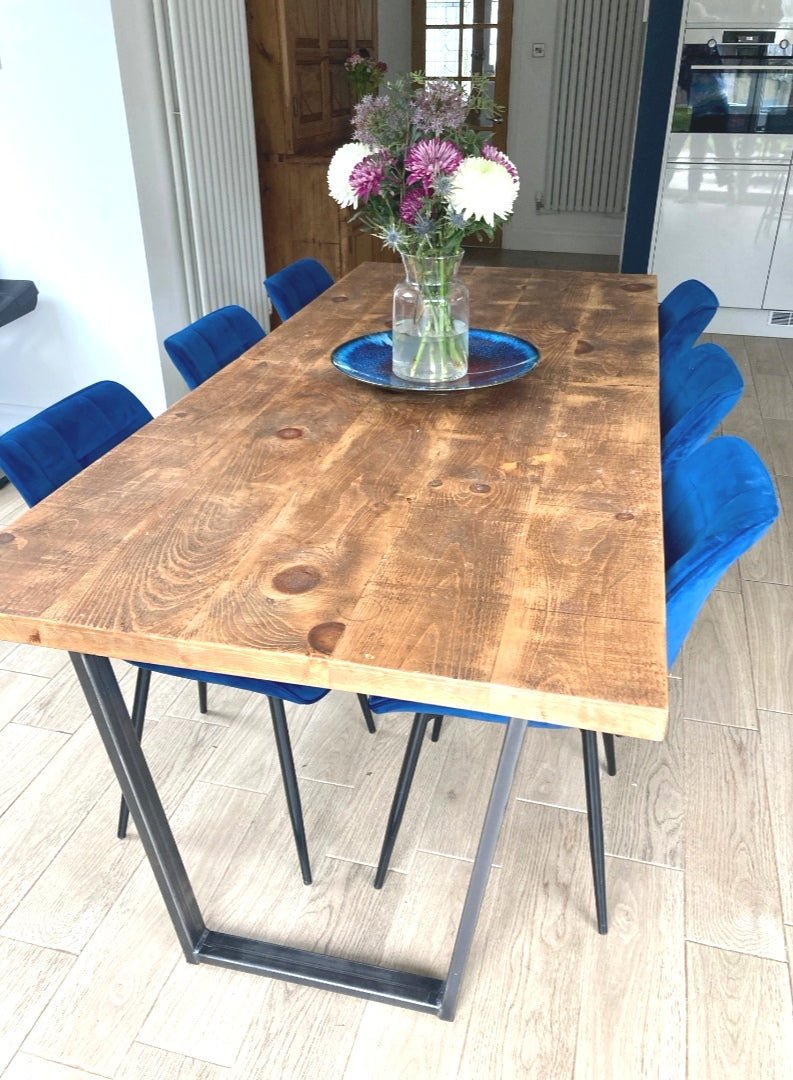 Large reclaimed store wood dining table