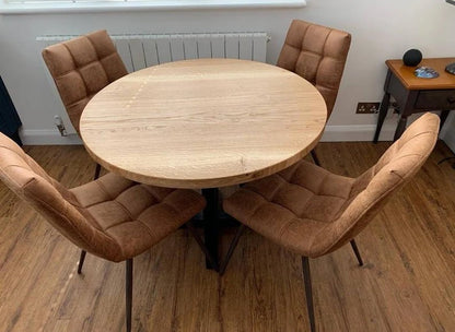 Solid Oak or Ash round dining table 'The Oxford' - The Grain Company Ltd