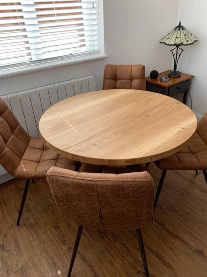 Solid Oak or Ash round dining table 'The Oxford' - The Grain Company Ltd