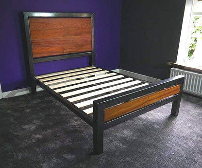 THE GROSVENOR Saplele & steel bed - The Grain Company Ltd